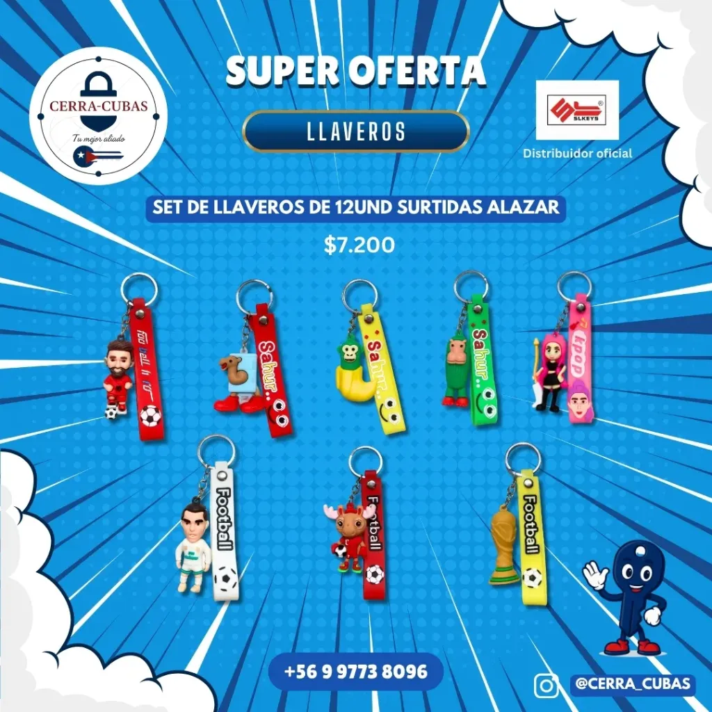 LLGM - SET DE 12 LLAVEROS SURTIDOS